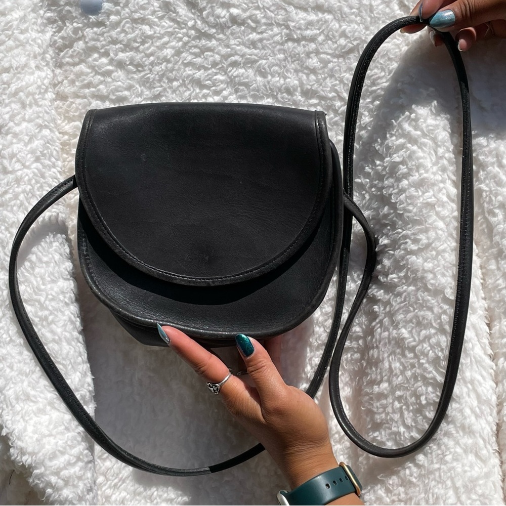 Coach Vintage Crossbody CASEY Flap Snap Closure Made in USA Black Leather